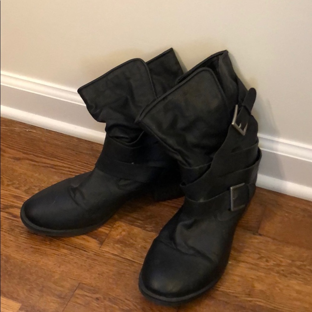 Candies Black Moto style booties